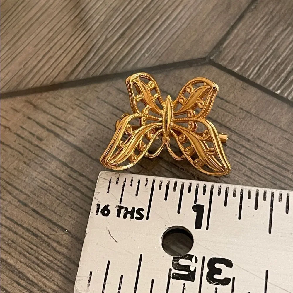 Vintage Gold-tone NAPIER Filigree Butterfly Pin - Brooch